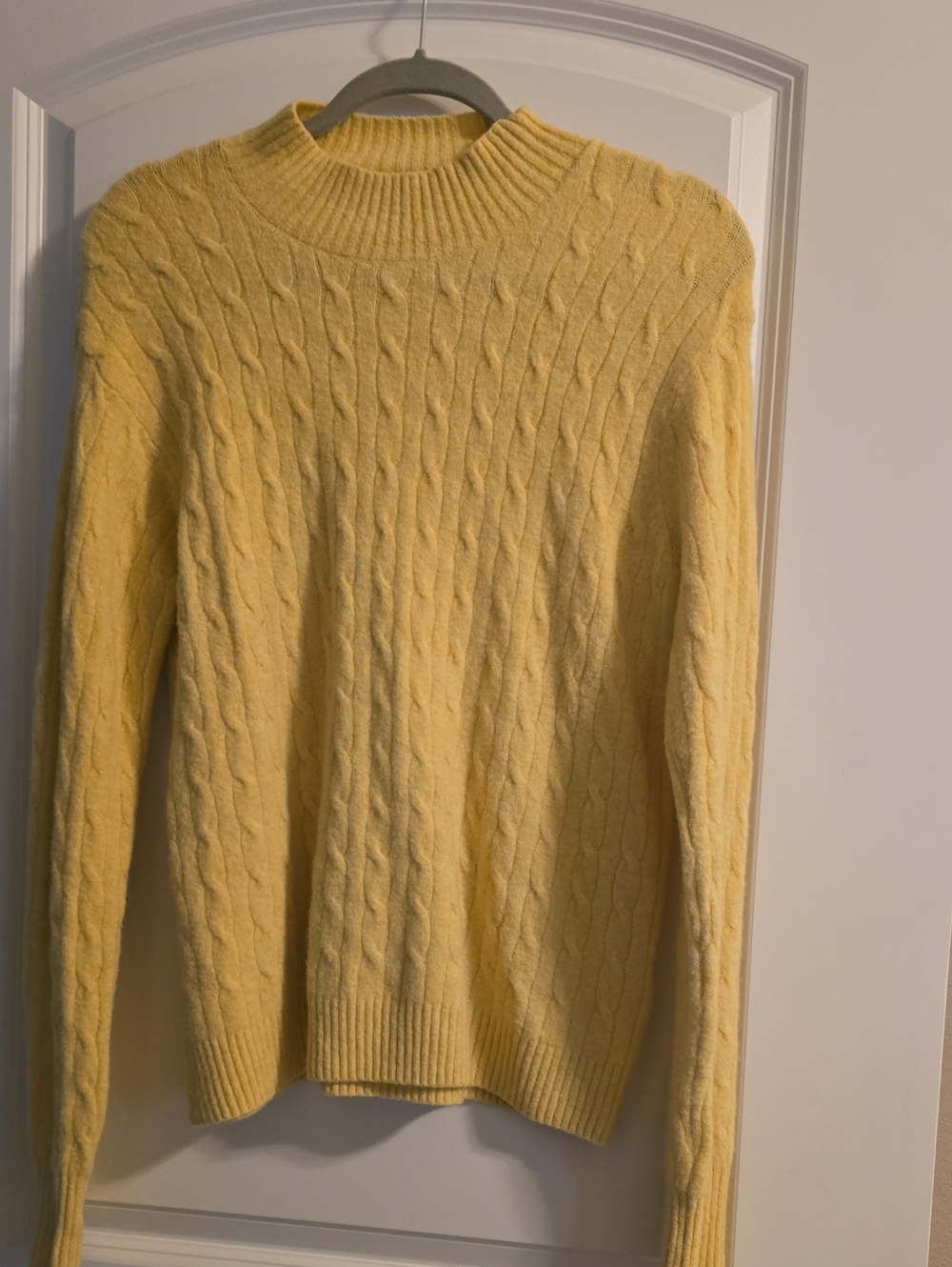 J. Crew Yellow Cable Turtleneck Sweater